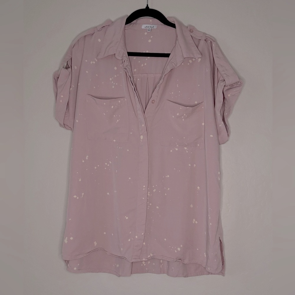 White Birch Pink Short Sleeve Button Down Shirt